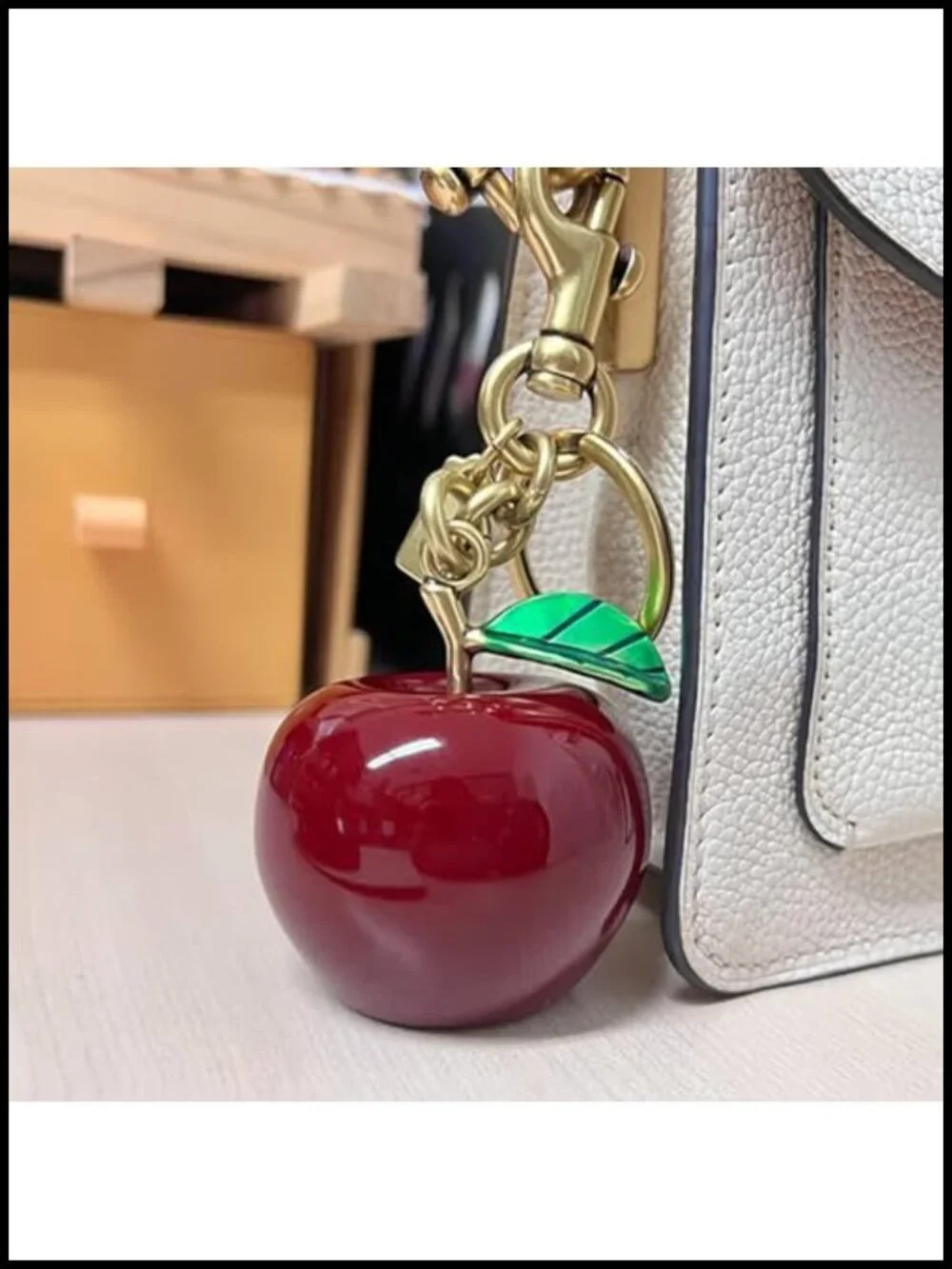 Cute Resin Metal Bag Charm Keychain with Lobster Clasp Purse Accessory